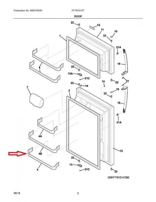 FRIGIDAIRE Part Number 240535101 RACK-DOOR