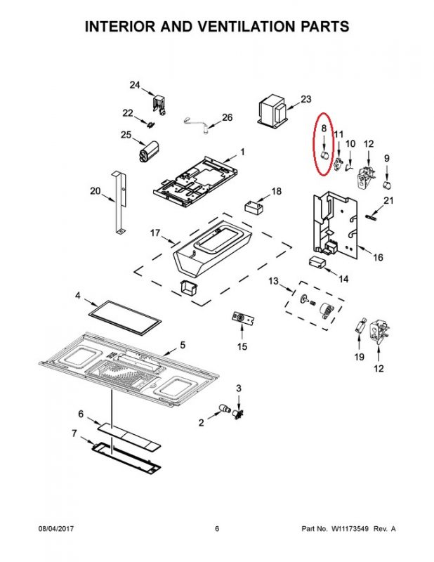 Whirlpool Part Number W10211972 SWITCH