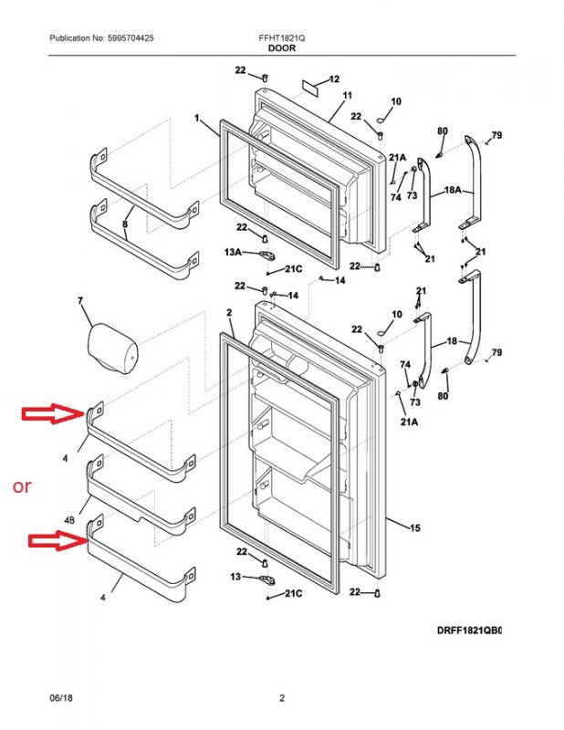 Frigidaire 240534901 Refrigerator Door Bar Retainer