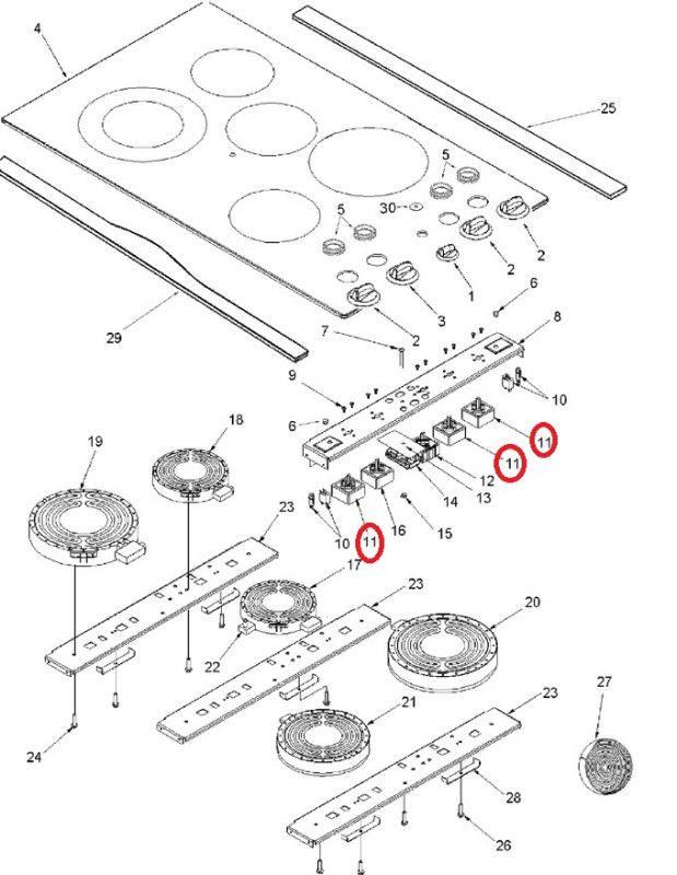 Whirlpool Part Number WP74011243 SWITCH- IN